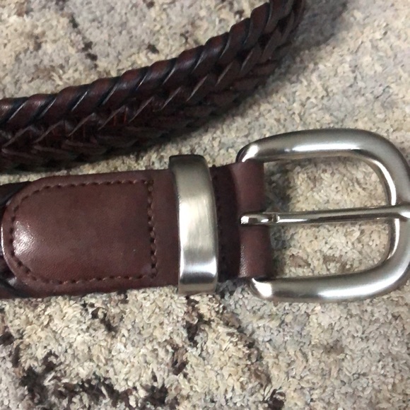 NWOT GENUINE LEATHER BRAIDED SIZE 32 BROWN - Picture 2 of 5